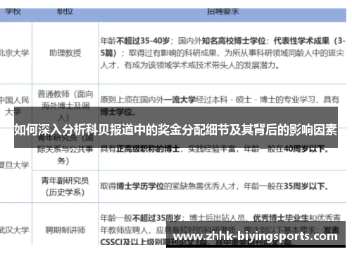 如何深入分析科贝报道中的奖金分配细节及其背后的影响因素